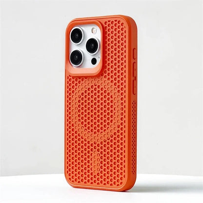 Luxury Matte Heat Dissipation Hole For Magsafe Case For iPhone 16 15 14 13 12Pro Max Plus Magnetic Wireless Charge PC Hard Cover