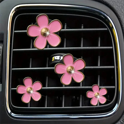 4-8pcs/set Small Car Air Outlet Perfume Decoration Clip Flower Daisy Design Car Interior Aromatherapy Fresheners Diffuser Access