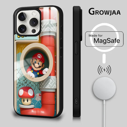 Super M-MarioS Bros Game Phone Case For iPhone 16 15 14 13 12 11 Pro Max Plus Mini Magsafe Mirror Wireless Magnetic Cover