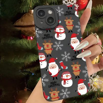 Santa Claus Pattern Tpu Frosted Anti-Drop Phone Case, Suitable for iPhone 17 Pro Max iPhone 16 15 14 13 12 11 XS Xr X 7 8 12/13 Mini Plus Pro Max Se Birthday/Holiday/Couple/Friends/Family Gift