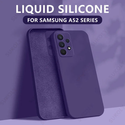 Liquid Silicone Case For Samsung Galaxy S25 Edge S25 S24 S23 S22 Ultra Plus S24 FE A56 A54 A53 A55 A16 Camera Protect Soft Cover