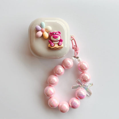 New DIY Fro Samsung Galaxy Buds FE 2 Pro Live Earphone Cover, Suitable for Samsung Galaxy Bugs 3 Pro Buds 3, with Keychain