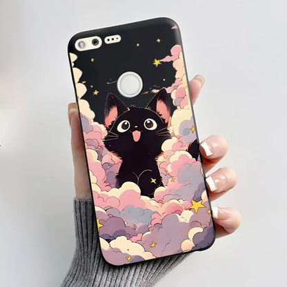 Case For Google Pixel 1 Soft Silicone Black Case For Google Pixel 1XL Elegant Style New Design Pattern Koi Dragon King Casing