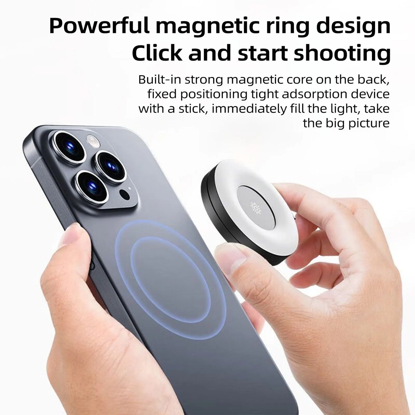 Magnetic Selfie Ring Light Smartphone Magnetic Fill Light Mini Pocket Selfie Light for iPhone XIAOMI HUAWEI SAMSUNG 2500K-9000K