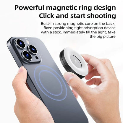 Magnetic Selfie Ring Light Smartphone Magnetic Fill Light Mini Pocket Selfie Light for iPhone XIAOMI HUAWEI SAMSUNG 2500K-9000K