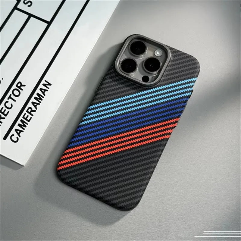 Geometric Carbon Fiber texture 3D Relief Magsafe case for iphone 13 15 14 pro 12pro 16 Pro Max Wireless Charging hard Case cover