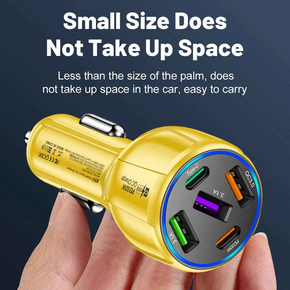 3 Ports PD Car Charger 90W Fast Charging USB QC3.0 Type C Car Phone Charger For iphone 15 Samsung Huawei Xiaomi Adapter in Car