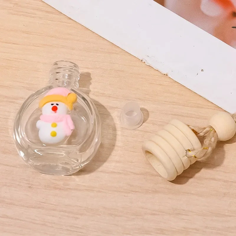 10ml Perfume Galss Bottle Pendant Christmas Car Auto Rearview Mirror Decoration Empty Bottle Aromatherapy Essential Oil Bottle