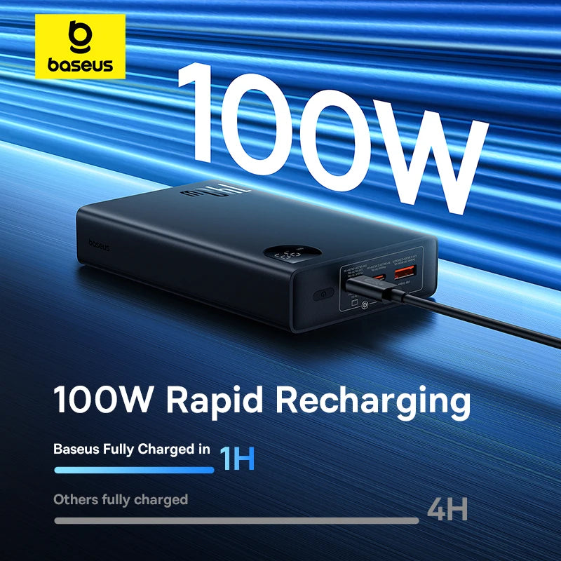 Baseus 140W Power Bank 24000mAh Fast Charging Portable Battery Charger 3 Output Ports for iPhone 16 Pro Max Notebook Tablet