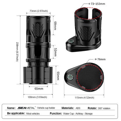 SEAMETAL 2 IN 1 Car Cup Holder Expander Adapter Base Vehicle Drinking Bottle Phone Organizer for Auto Car Styling Accessories