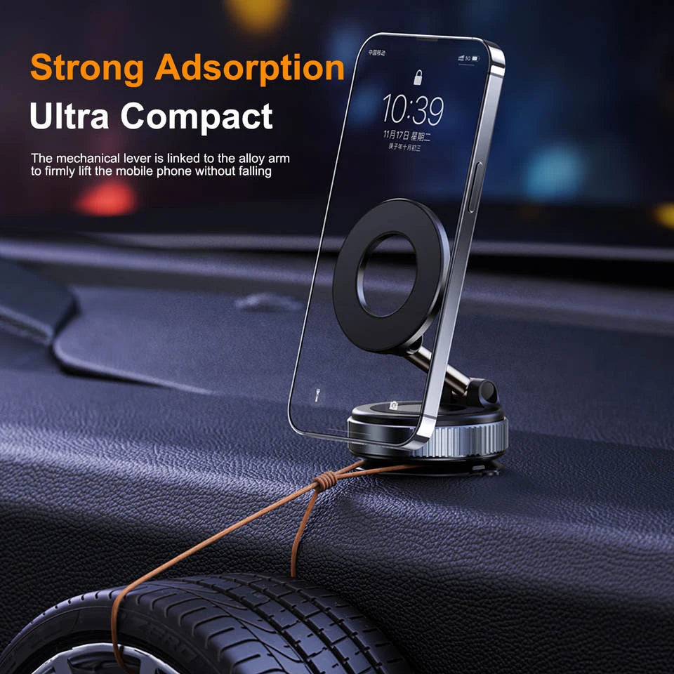 Vacuum adsorption magnetic car phone holder suction cup navigation rack bathroom multi-functional desktop and wall mount univers