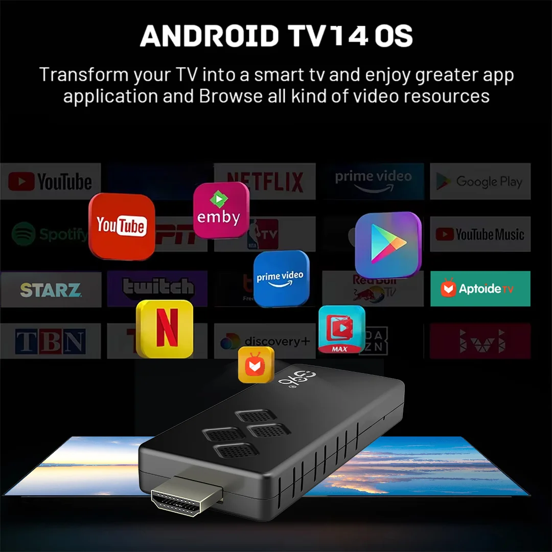 G96 Smart Tv stick Android13.0 Q2 Allwinner H313 BT5.0 Google Voice 4k Dual Wifi Youtube Multi Language Streaming Media Player