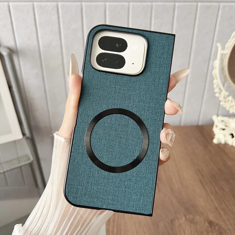For Google Pixel 10 Pro Fold Case Magnetic PU Leather Lichee Pattern +PC Anti-slip Ultra Thin Cover for Google Pixel 10 Pro Fold