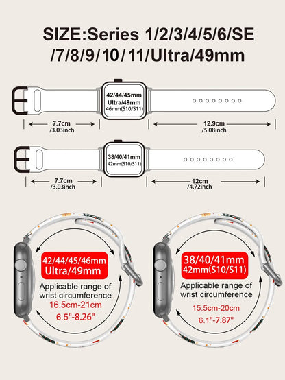 Classic Christmas Tree For Apple Watch Band 45mm 44mm 40mm 41 42-38mm TPU Bracelet iwatch Series 8 7 SE 3-6 9 10 11 Ultra 3 49mm