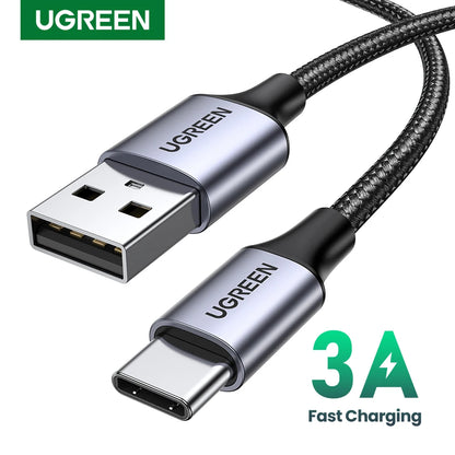 UGREEN 3A USB Type C Cable For Xiaomi Samsung Galaxy S24 Fast Charging USB Charging Data Cable 18W For iPhone 15 iPad Poco USB C - covers4phones