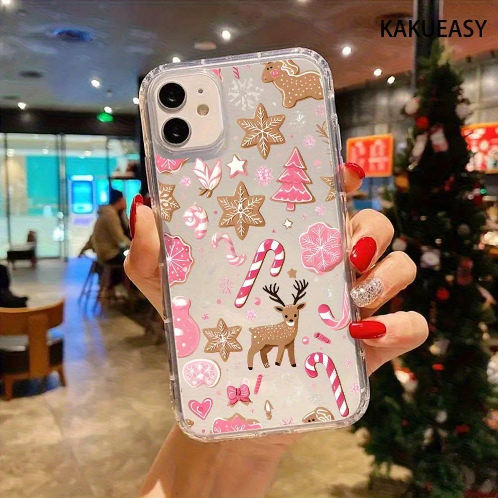 Deer Christmas gift for you romantic aesthetic transparent autumn phone case for iPhone17 16, 15 14 13 Pro Max