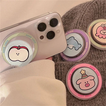 Korea Cute 3D Cartoon Animal Magnetic Stand Holder Funny Phone Grip Tok For iPhone Detachable Bracket for Magsafe Phone Support