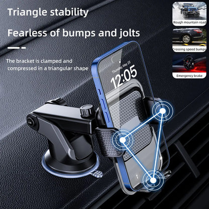 Car Phone Mount 360° Adjustable - Strong Suction Cup, Heat Dissipation & Breathable, Universal Compatibility for All Phones