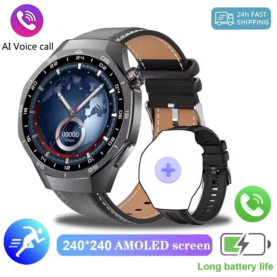 New GT5 Pro Upgrade SOS Smart Watch 2026 AMOLED Dynamic Lsland Heart Rate Sleep Monitoring Bluetooth Call Watch 5 Max Smartwatch