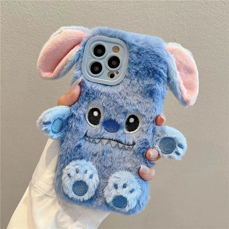 Lilo & Stitch Cartoon Plush Phone Case for iPhone 15 14 13 12 11 X XR XS XSMAX 8 7 Plus Mini Pro Max Anti-drop Protective Case