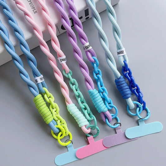 Cute and Durable Acrylic Crossbody Phone Lanyard with Diameter Adjustable Outdoor Universal Case, Anti-Lost Neck Cord, Wrist Strap, and Card Holder for Keys and ID