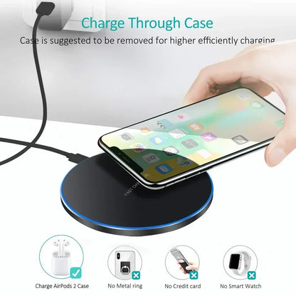 New Wireless Charger For iPhone 16 15 14 13 Pro Max Induction Fast Charging Pad Dock Station For Samsung S23 S22 Xiaomi Huawei