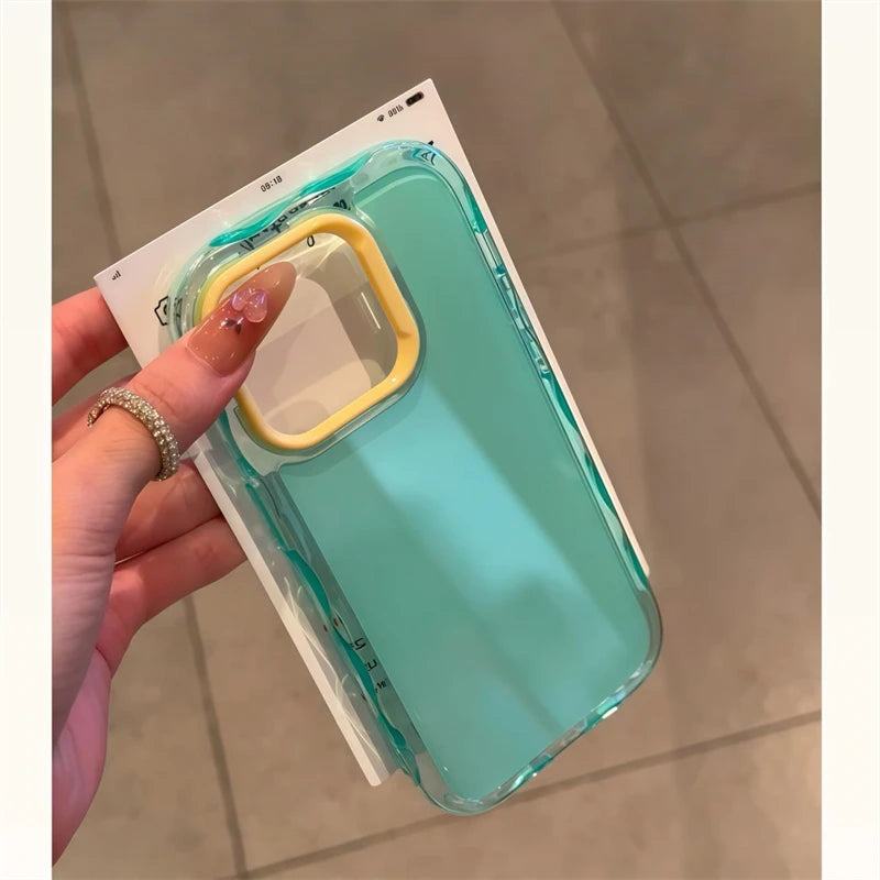 Luxury Jelly Candy Shockproof Case for iPhone 16 15 14 Plus 13 12 11 Pro Max Soft Hit Color Bumper Armor Aesthetic Phone Cover
