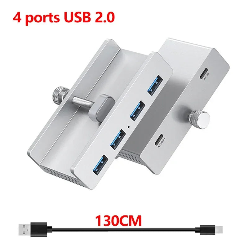 10Gbps USB HUB Clamp USB3.2/3.0/2.0 Splitter Adapter External Multi Clip Dock For iMac Macbook Lenovo Desktop PC Accessories