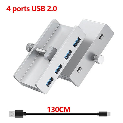 10Gbps USB HUB Clamp USB3.2/3.0/2.0 Splitter Adapter External Multi Clip Dock For iMac Macbook Lenovo Desktop PC Accessories