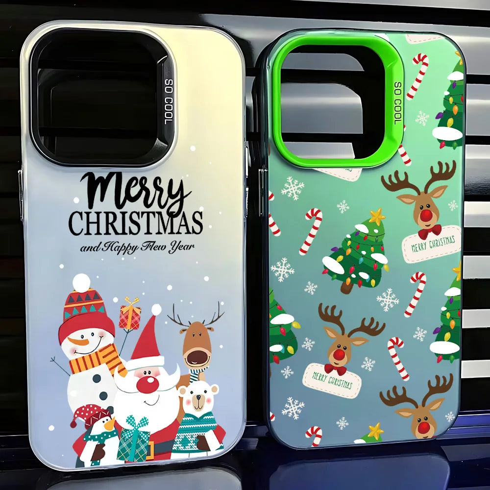 Santa Claus Elk Snowman Christmas Phone Case For iPhone 17 16e 16 15 14 13 12 11 mini Pro Max X XR 8 7 Air Plus Anti Fall Cover