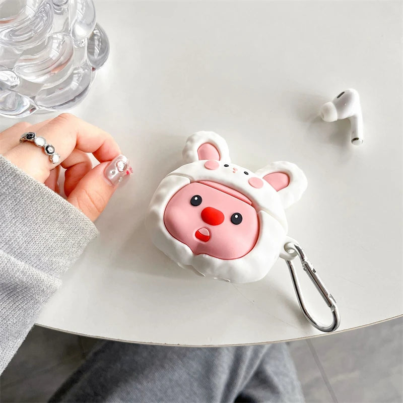 MINISO Rabbit Beaver Loopy AirPods Pro/Pro 2 Protective Case For Apple Aripods 1/2/3 Generation Bluetooth Headphone Soft Case