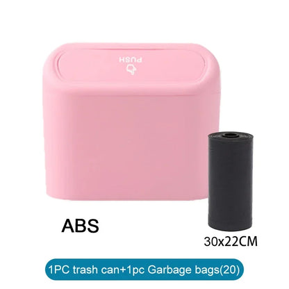 Car Trash Can Bin with Lid Universal Vehicle Mini Leakproof Garbage Can Bin Car Organizers and Storage for Auto Office Home