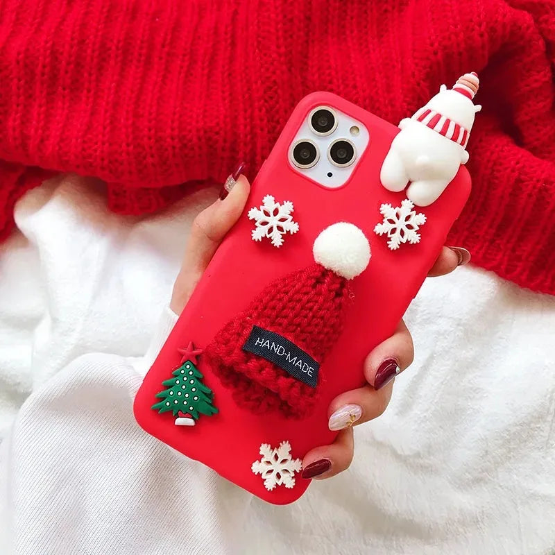 Christmas Santa Gift Gloves DIY Case For Xiaomi Mi 14T 12T 11T 13 12 11 Lite Redmi A3 Pro 10C 9A 9C 10 9 Redmi Note 8 Pro Cover