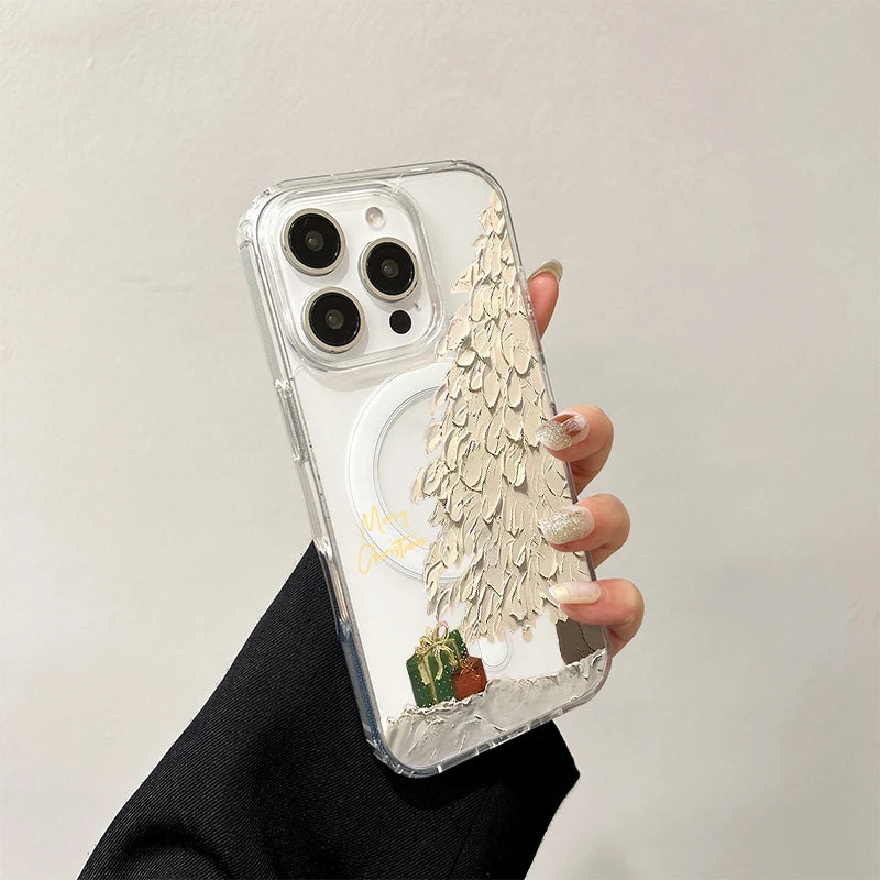 Christmas Hat Cat Magnetic Case for Samsung Galaxy S25 Edge S24 S23 S22 S21 Ultra Plus FE A56 A55 A54 A36 A35 A26 A16 A15 Cover