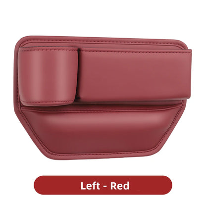 Leather Car Seat Gap Organizer Multifunction Console Crevice Filler Side Storage Box with Cup Holder Car Interior Storage Pocket