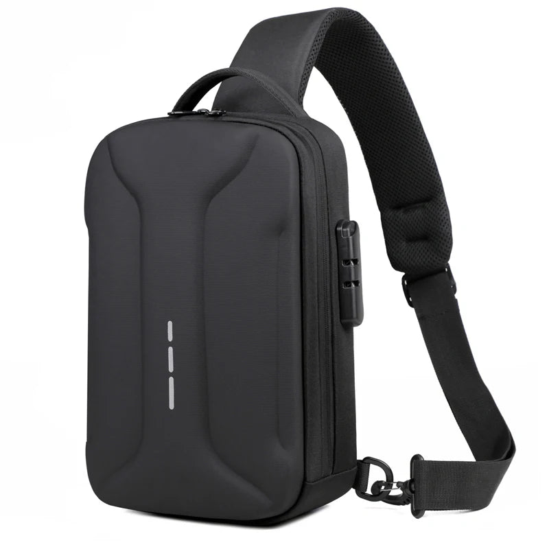 Anti-theft Combination Lock Chest Packs With USB Charging Port Fashion Business Men's Crossbody Bag Travel Storage Shoulder Bag