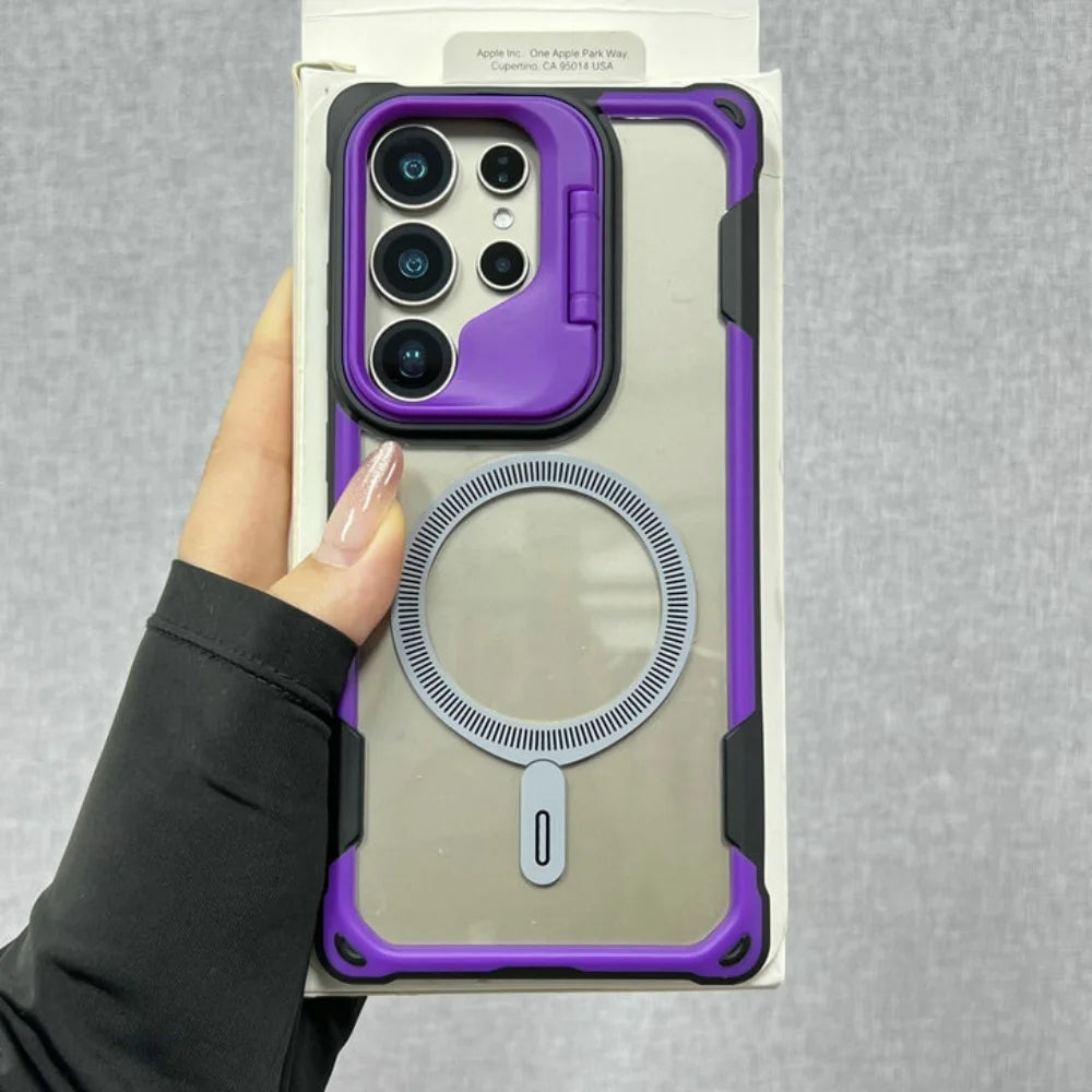 Shockproof Armor Military For Magsafe Case for Samsung Galaxy S25 S24 Ultra Plus S25Edge Wireless Charging Hard Defender Cover