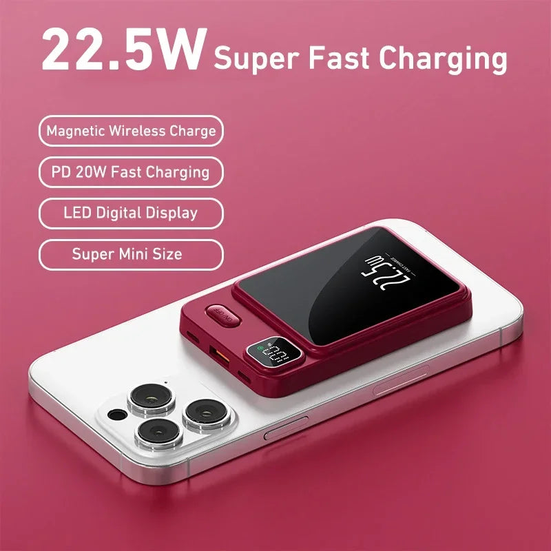 Magnetic Wireless 20000mAh Power Bank Portable External Battery for IPhone16 15 14 13 Samsung S24 Xiaomi Fast Charge Powerbank