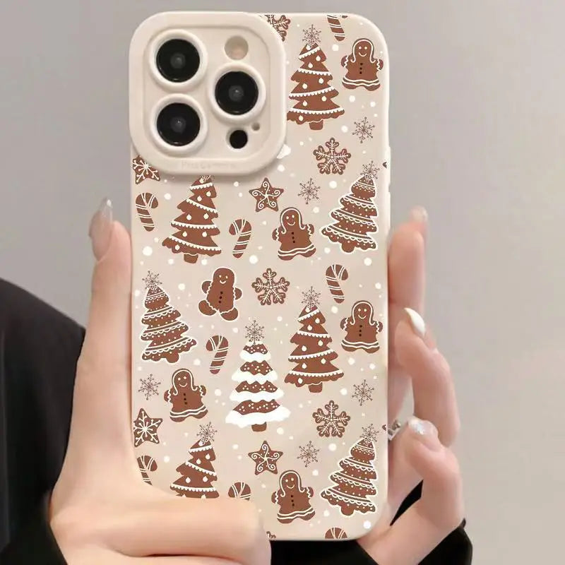 Christmas Tree Snowflakes Silicone Phone Case For IPhone 17 Air 16 15 14 Plus 11 12 13 14 Pro Max 12 13 Protective Cover Case