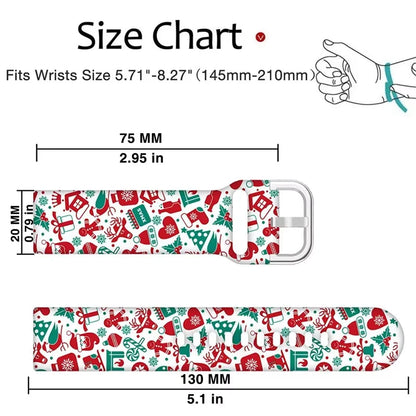 22mm 20mm Christmas Silicone Strap for Huawei Watch GT5 Pro/GT5 4 3 2e 46mm Fashion Bracelet Belt for Huawei Watch 3 4 Pro Band