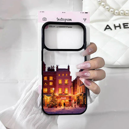 Cute Winter Snow Christmas Phone Case for IPhone 17 Pro Max Air 16 Pro Max 15 14 13 12 11 Mini Plus Transparent Hard Back Cover