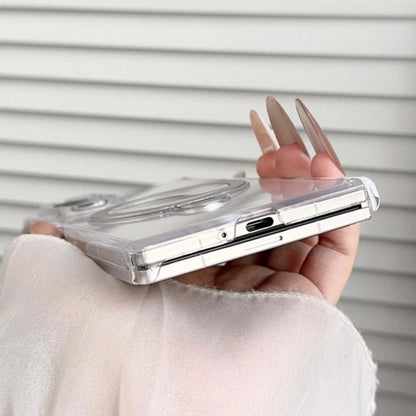 360 Rotating Bracket Clear For Magsafe Case For Samsung Galaxy Z Fold 7 6 5 4 Holder Wireless Charging Shockproof Bumper Cover