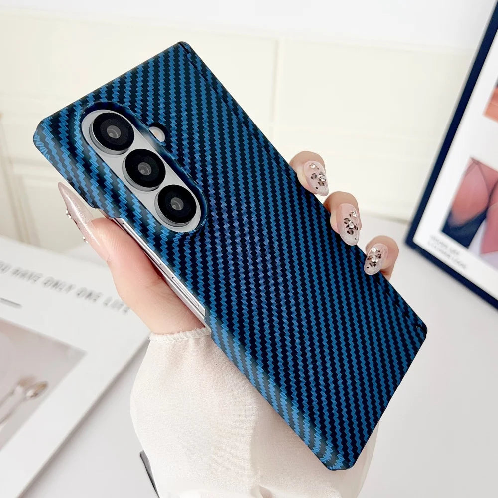 Luxury For Magsafe Magnetic Carbon Fiber Hinge Case For Samsung Galaxy Z Fold 7 6 5 Ultra Thin PC Protection Cover For ZFold7