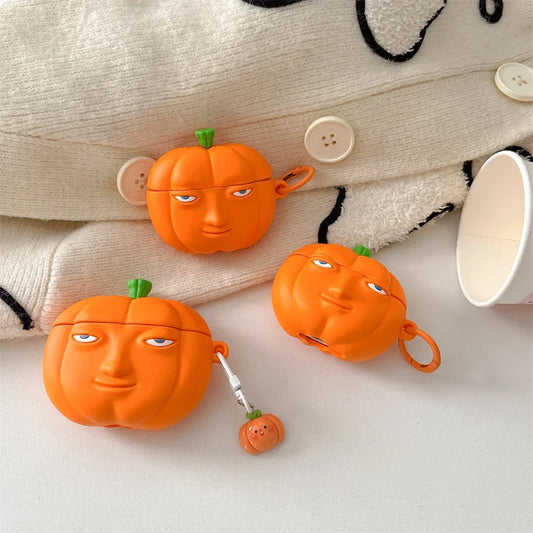 For Samsung Galaxy buds3 Pro Case,For Buds2 Pro,Buds Live,Buds FE,Buds Pro,Cartoon 3D Cute Pumpkin Earphone Protective Sleeve