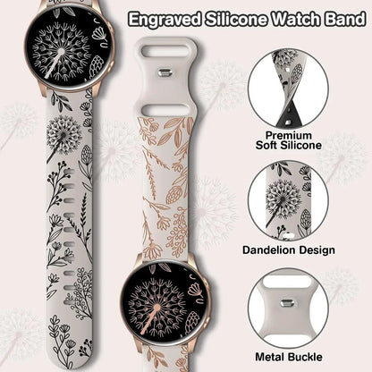 New Silicone Strap For Samsung Galaxy Watch 4/5/6/7 40mm 44mm 5 Pro 45mm Two-Tone Dandelion Band for Galaxy Watch 6/4 classic