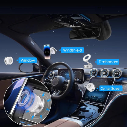 Car Mount Vacuum Magnetic Holder Foldable Strong Suction Stand For Cell Phone For iphone 16 15 12 13 14  Live Streaming