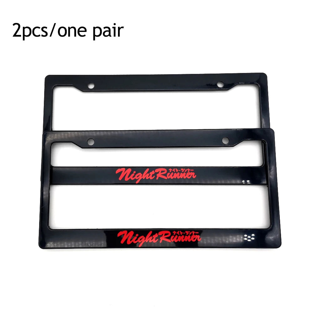 1 Pair(2pcs) JDM Racing Style USA Standard ABS Car License Plate Frame For Tofu Akina Fake Taxi Spoon Hokkaido Decoration Auto