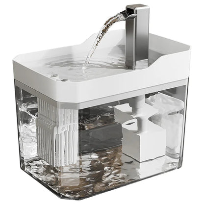 New transparent pet water dispenser plug-in automatic water drinker circulating and flowing out water smoothly pet water drinker