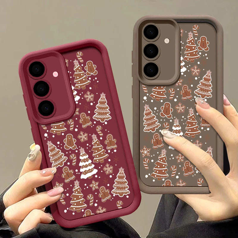 Merry Christmas Trees Case For Samsung Galaxy S25 Edge S24 S23 Ultra S22 Plus A17 A56 A36 A26 A16 A55 A15 A54 S24 S25 FE Cover