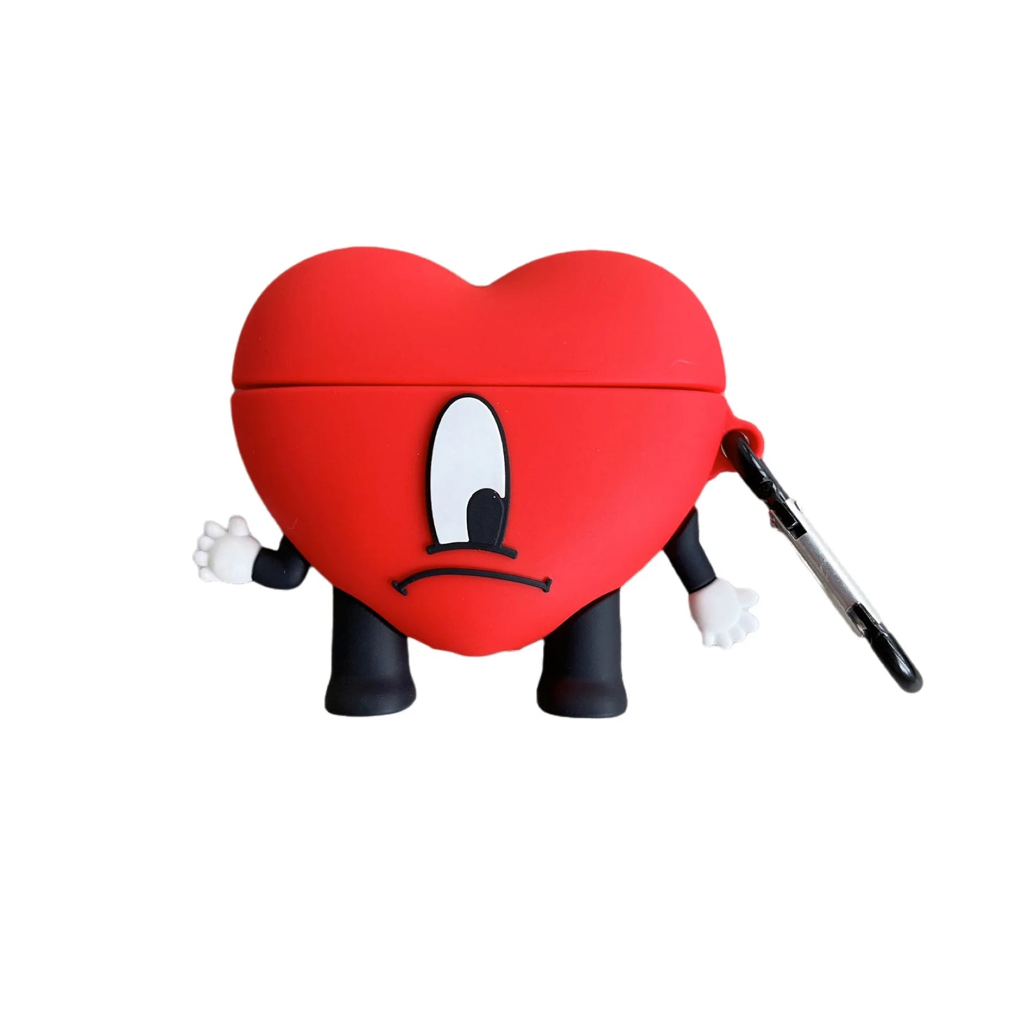 Cartoon Red Heart for Apple Airpods Pro 2 Wireless Earphone Protector for Airpods 1 2 3 Silicone Earphone Case with Keychain